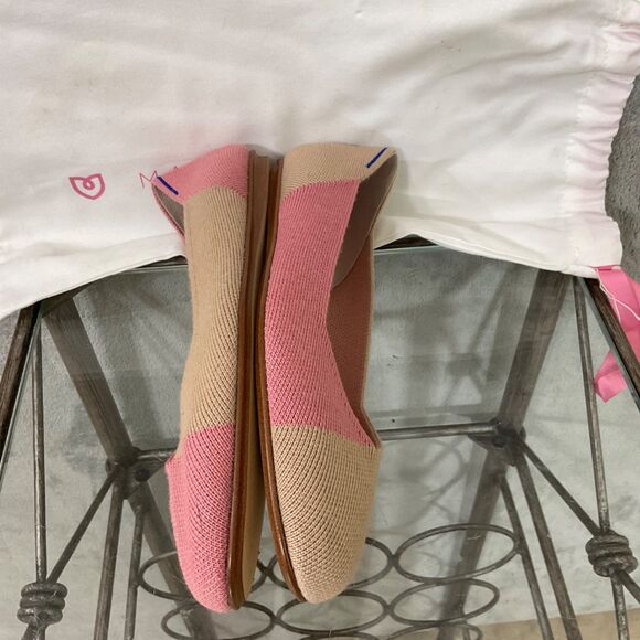 Rothy’s Marta Ferri Women’s Beige Pink Square Toe Flat Size 8.5 US - Picture 7 of 10
